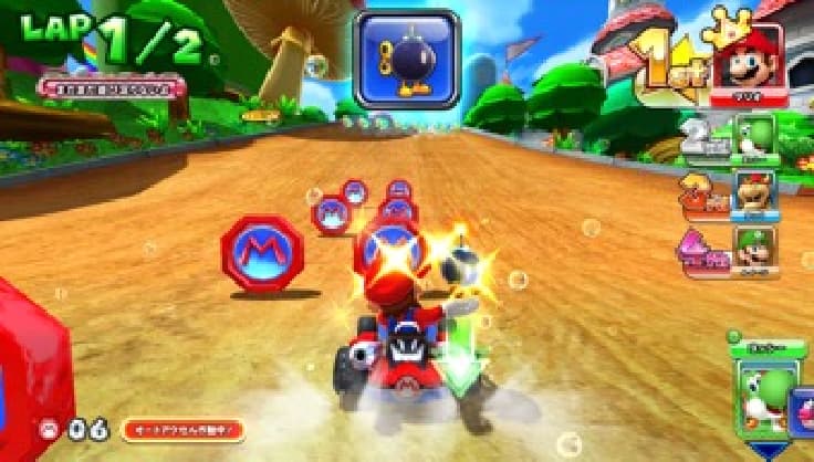画面:コース上のマリオコイン